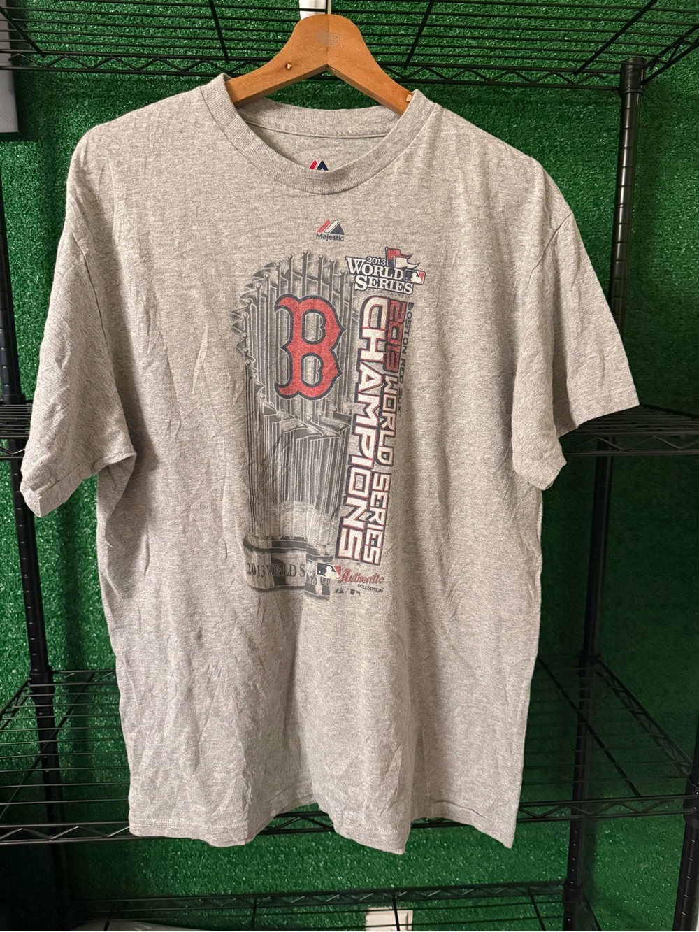 Majestic Gray Boston Red Sox World Series Champions Graphic Tee